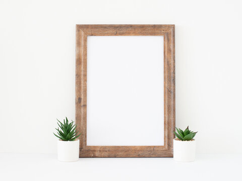A4 frame mockup with white background