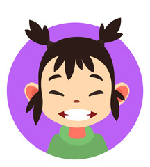 Asian girl web avatar. Cute kid user picture