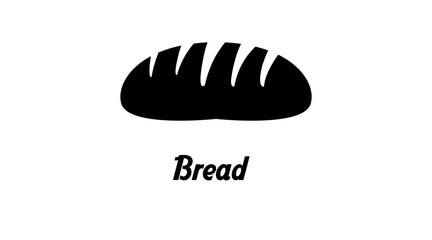 Bread Icon. Vector isolated editable black and white illustration