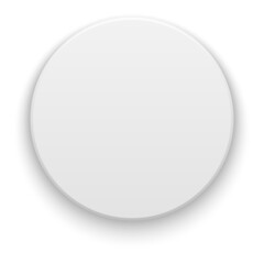 Blank round sticker template. White realistic circle
