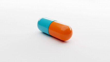 Medical capsule pill medicine on white background.