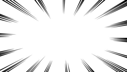 黒色の集中線のベクターフレーム素材