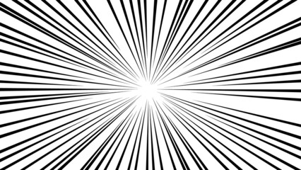 Obraz premium 黒色の集中線のベクター素材