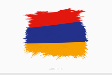 Grunge flag of Armenia, vector abstract grunge brushed flag of Armenia.