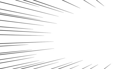 横向きの黒色の集中線のベクター素材