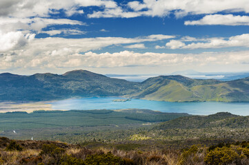 Fototapeta na wymiar Lake Rotoaira seen from Tongariro volcano in the New Zealand