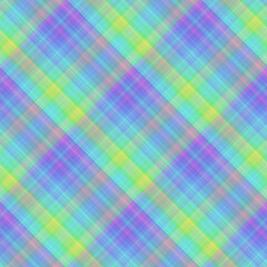 Diagonal rainbow plaid seamless pattern