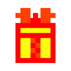 Obraz premium 8-bit pixel box with a gift