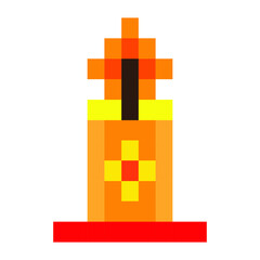 candle Pixel Art isolated on white Background. Pixel art. Vector illustration. Pixel design illustration. bit icon.