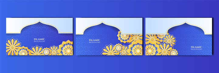 beautiful realistic mandala blue colorful Islamic design background