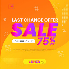 Fototapeta premium Square sale banner template for social media post design