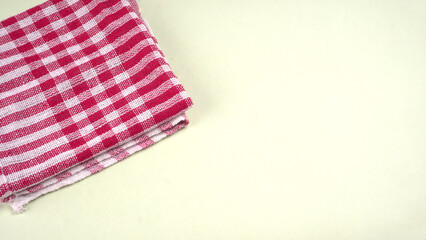 Folded kitchen textile towels of different colors, Household cleaning cloth. Closeup of cleaning...