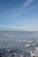 flight over the sea