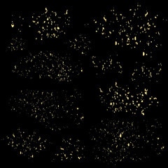 Set of golden glitter decoration