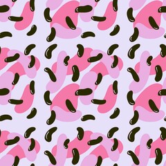 Abstract seamless beans pattern for fabrics and packaging and gifts and cards and linens and kids