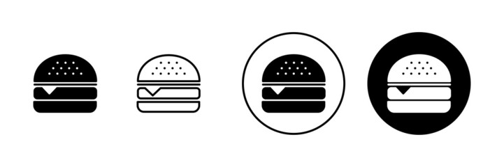 Burger icons set. burger sign and symbol. hamburger