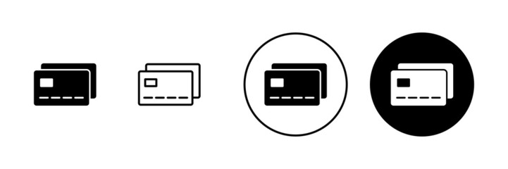 Credit card icons set. Credit card payment sign and symbol