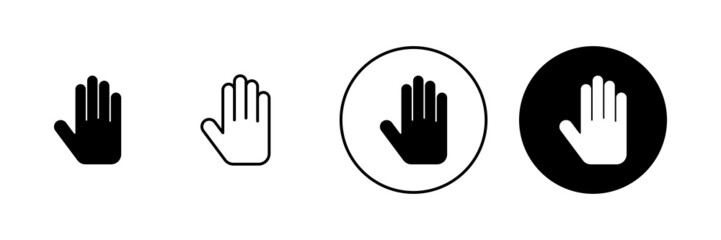 Hand icons set. hand sign and symbol. palm