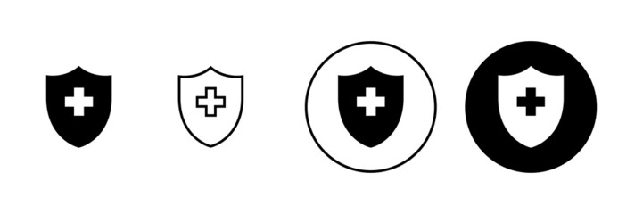 Obraz premium Health insurance icons set. Insurance health document sign and symbol
