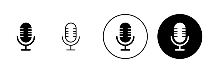 Microphone icons set. karaoke sign and symbol