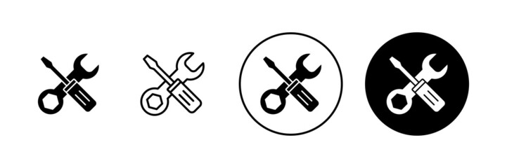 Repair tools icons set. tool sign and symbol. setting icon. Wrench and screwdriver. Service