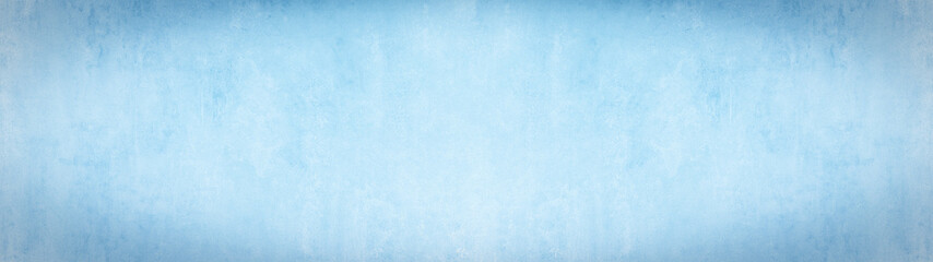 Bright pastel blue, colored painted paper texture  background template pattern, long panoramic banner
