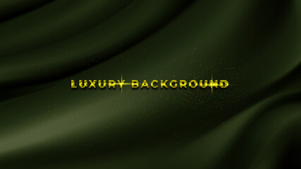 golden luxury green wavy background
