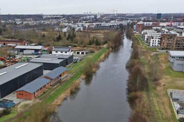 Hamburg Bille Schleusengraben Kanal Hochwasser