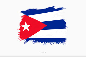 Obraz na płótnie Canvas Grunge flag of Cuba, vector abstract grunge brushed flag of Cuba.