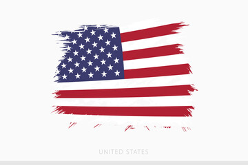 Grunge flag of USA, vector abstract grunge brushed flag of USA.