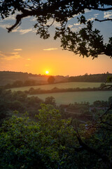 Couché de soleil sur la Suisse Normande dans le Calvados