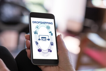 Dropshipping concept on a smartphone