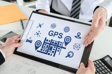 Gps concept on a clipboard