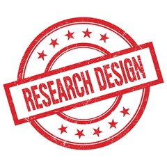 RESEARCH DESIGN text written on red vintage round stamp.