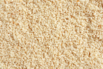 Top view of White Sesame Seeds for background.