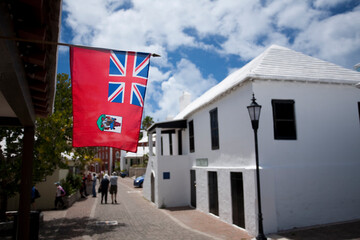Small Side Street in the Shopping District of Bermuda