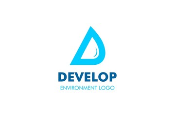 Letter D Water Logo : Suitable for Aquatic Theme, Environment Theme, Initial Theme, Infographics and Other Graphic Related Assets.
