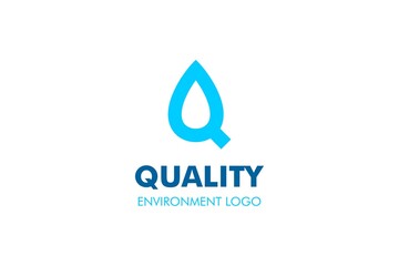 Letter Q Water Logo : Suitable for Aquatic Theme, Environment Theme, Initial Theme, Infographics and Other Graphic Related Assets.