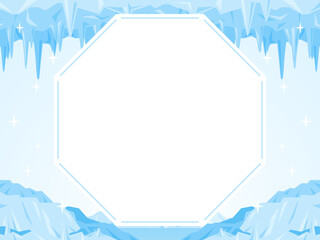 氷の世界　フレーム・背景素材（横向き） © Katie（カチエ）