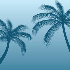Plakat Silhouette Palm trees background