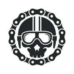 Skull Helmet vector template. Helmet icon for motorcycles club or community