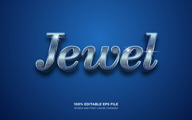 Jewel 3D editable text style effect	