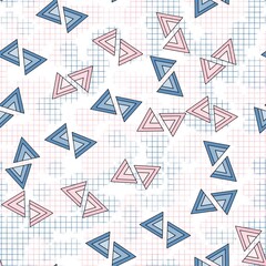 Light abstract seamless pattern with striped triangles.