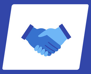 Partnership, agreement, negotiation, teamwork concept. Agreement at negotiations, shaking hands. Handshake icon isolated on white background. Handshake as symbol of closing deal during meeting