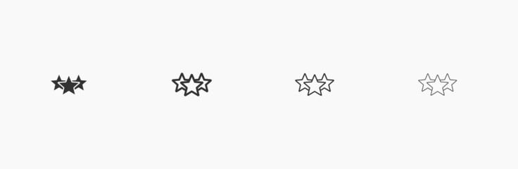 3 stars linear black icon vector