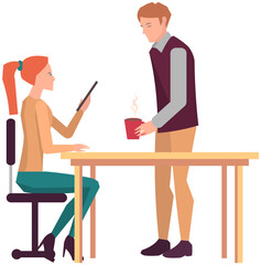 Businesspeople have project strategy planning meeting. Teamwork with business plan, creating new creative project. Meeting to discuss starting business. Colleagues discussing work in entrepreneurship