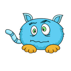 A cute monster character illustration. Cartoon vector illustration.