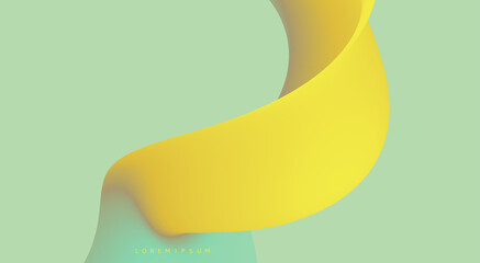 3D abstract wavy background with modern gradient colors. Motion sound wave. Vector illustration for banner, flyer, brochure, booklet, presentation or websites design.