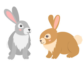 Fototapeta premium hare, rabbit flat design, isolated, vector
