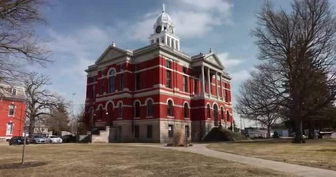 Eaton County historical courthouse in Charlotte, Michigan time lapse video.